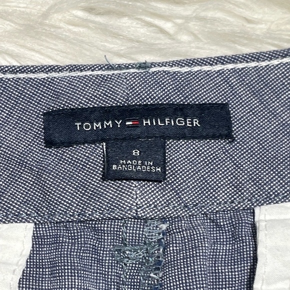 TOMMY HILFIGER Women's Blue Linen Blend Chino Walking Shorts Pockets - Picture 13 of 15